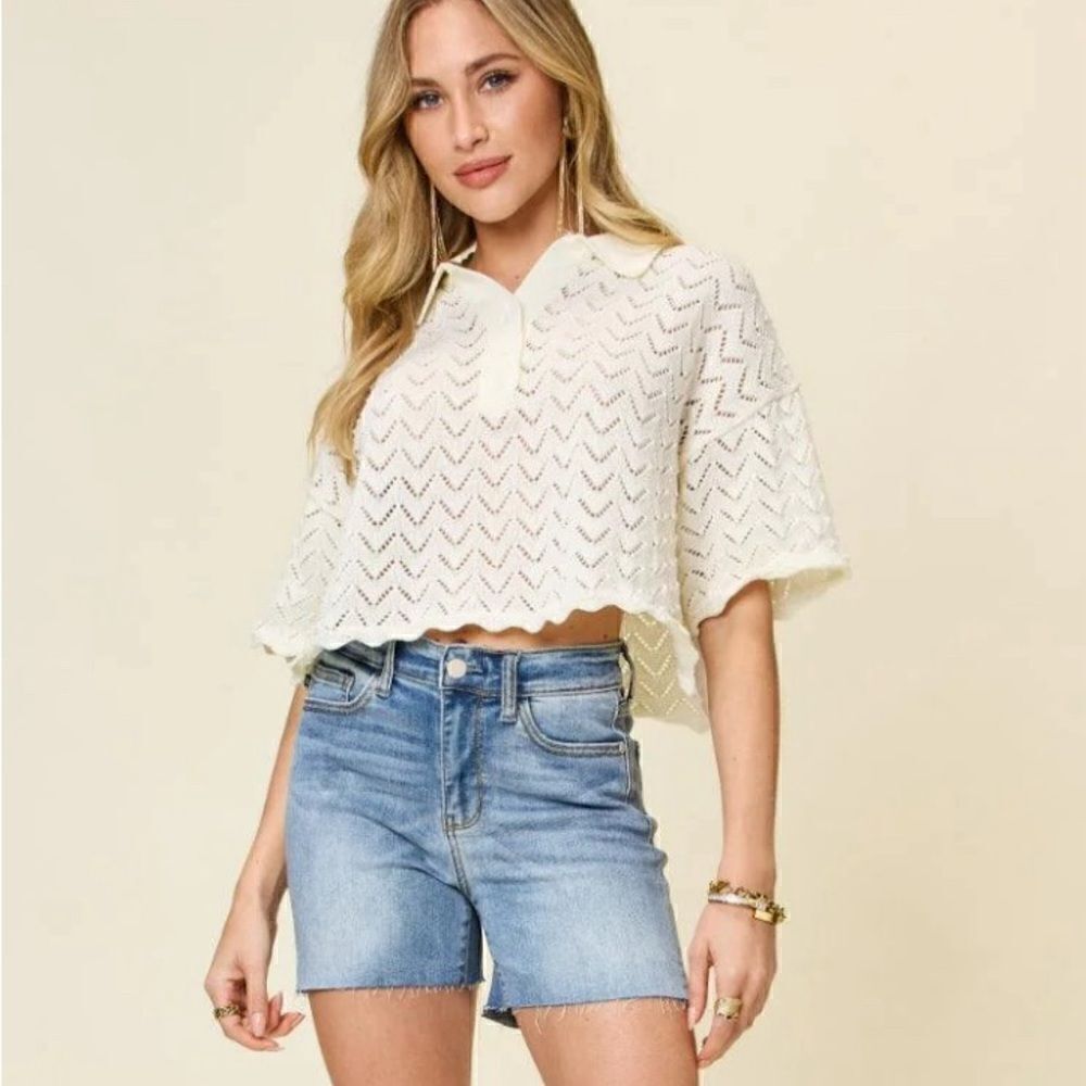JUDY BLUE HIGH WAIST RAW HEM DENIM SHORTS Size Medium